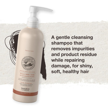 Tweak’d by Nature - Restore Hair Strengthening Shampoo, Ultra-Moisturizing for Dry Damaged Hair, Leaves Hair Shiny and Soft, Cruelty Free