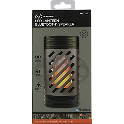 Realtree® LED Lantern Rechargeable Outdoor Speakers, Portable Bluetooth Speakers with 600 Lumen LED Light, USB Rechargeable Wireless Speakers for Garden Porch Outside Parties