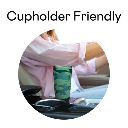 Corkcicle Travel Tumbler, Insulated Water Bottle with Lid, Spill Proof for Wine, Coffee, Tea, and Hot Cocoa, Jade Camo, 16 oz, 1 Count (Pack of 1)