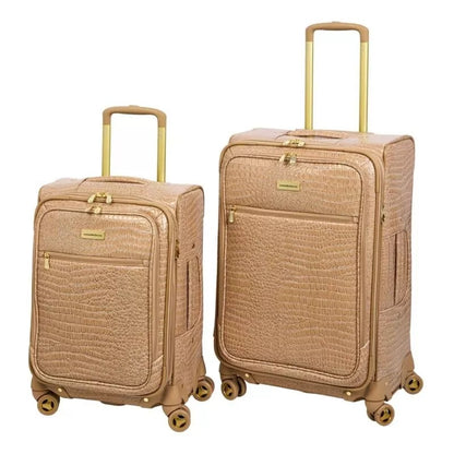 Samantha Brown 2-piece Summer Croco 22" Carry-On & 26" Spinner Set